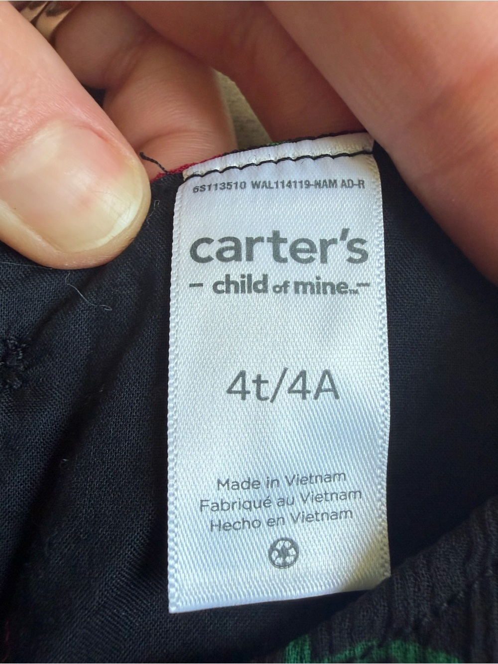 Carter's Black Dress with Red Floral Print and Green Leaves - Picture 3 of 5